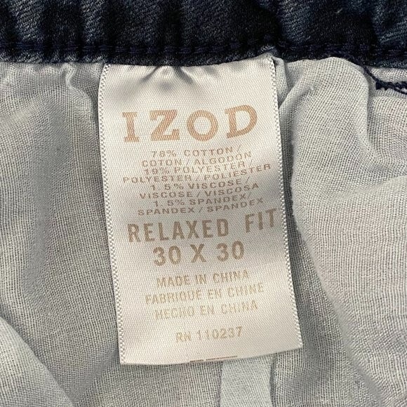 Izod Med Wash Distressed Relaxed Fit Comfort Stretch Mens Jeans Size 30/30 - Picture 6 of 6